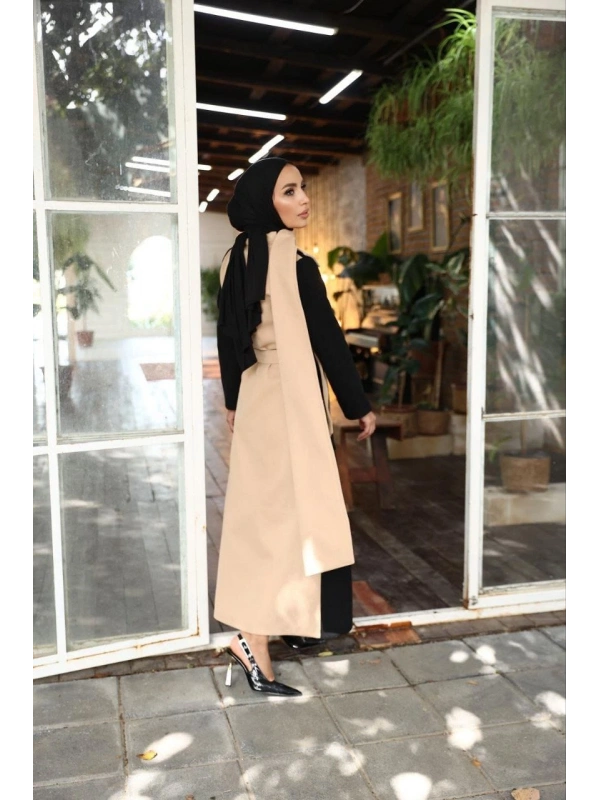 Kadın Kaşe Sekiz Düğmeli Kap-Taş