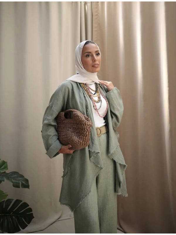 Kadın Keten Püsküllü Kısa Tunik-Ada Çayı