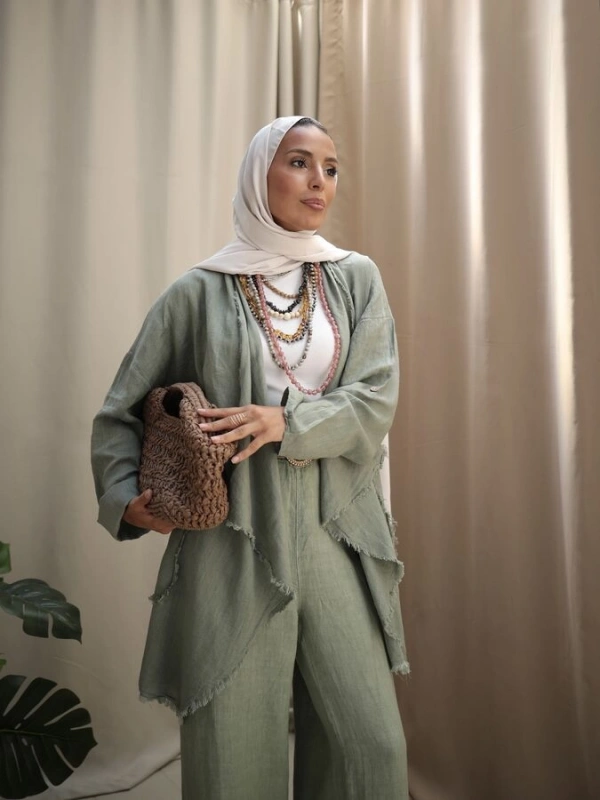 Kadın Keten Püsküllü Kısa Tunik-Ada Çayı