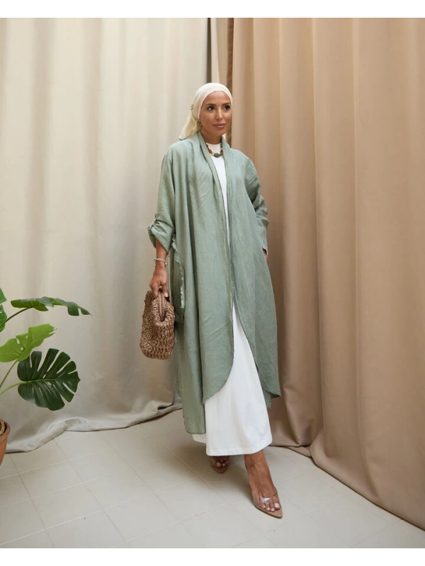 Kadın Keten Püsküllü Uzun Tunik-Ada Çayı