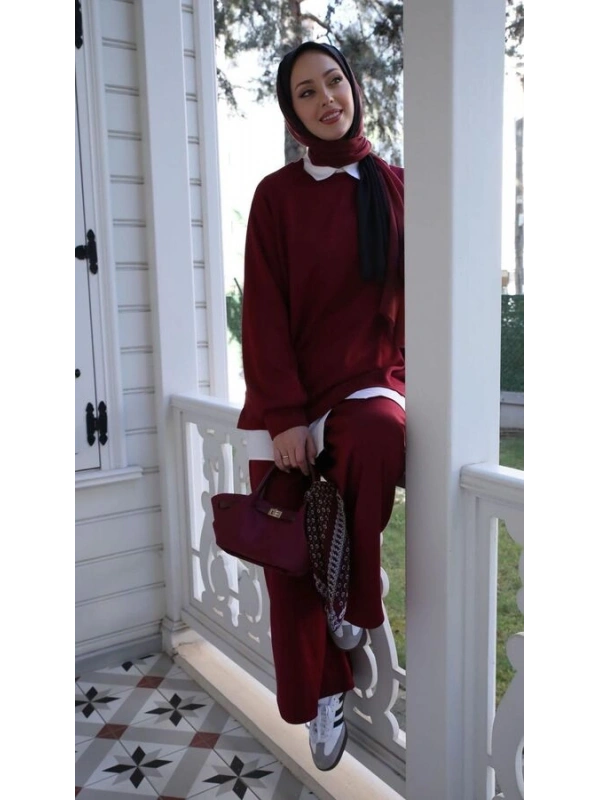 Kadın Oysho İkili Takım-Bordo