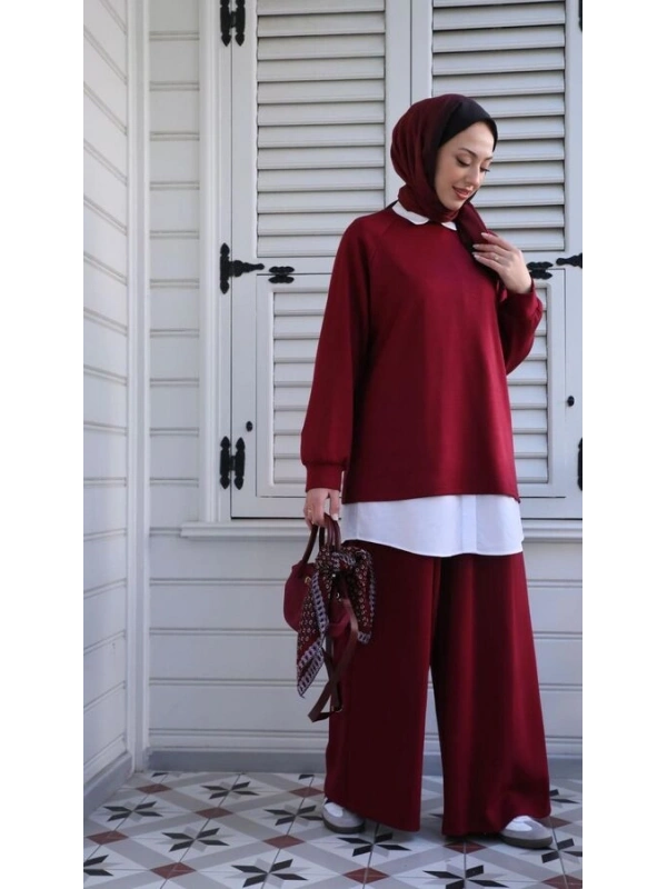 Kadın Oysho İkili Takım-Bordo