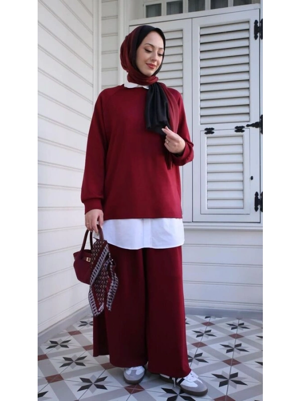 Kadın Oysho İkili Takım-Bordo