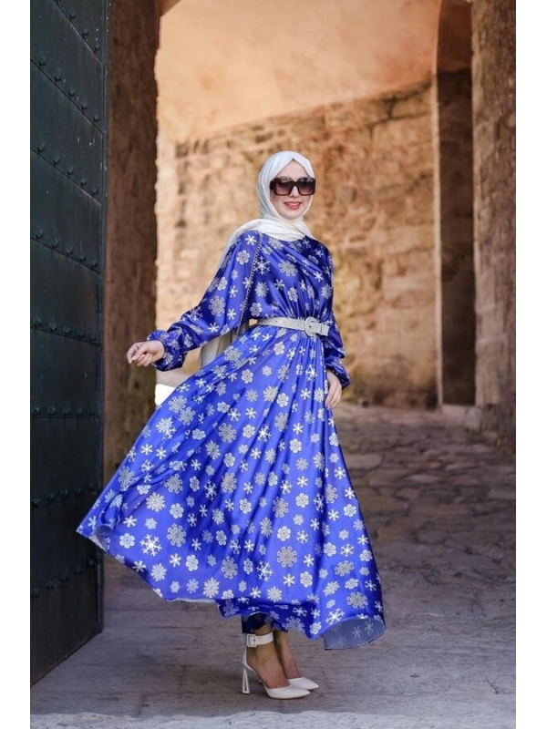 Kapadokya Kartanesi Elbise-Lacivertl