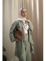 Kadın Keten Püsküllü Kısa Tunik-Ada Çayı