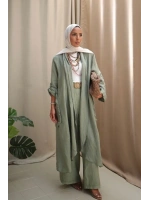 Kadın Keten Püsküllü Uzun Tunik-Ada Çayı
