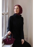 Kadın Selanik Beli Büzgülü Elbise-Siyah