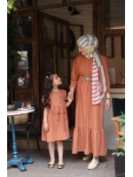 Çocuk Pendik Koton Elbise - Kiremit