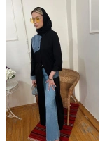 Kadın Kot Parçalı Elbise - Siyah