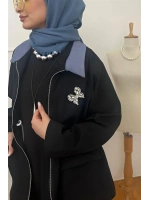 Kadın Kelebek Broşlu Ceket - Siyah