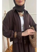 Kadın Modal Etekli Takım - Kahverengi