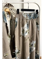 Floral Desen Blazer Takım Füme
