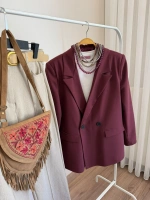 Kadın Bordo Asil Blazer