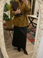 Kadın Deri Siyah Etek