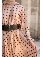 Kapadokya Puantiyeli Elbise - Vizon