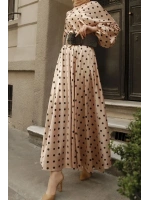 Kapadokya Puantiyeli Elbise - Vizon