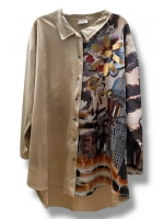 Gold çiçek baskılı gömlek