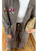 Keten Floral Stilhack Füme Takım