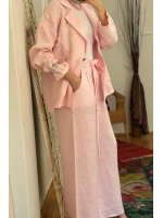 Pul Payetli Keten Blazer Ceket Pembe