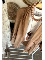 Püsküllü Pamuk Kimono Camel