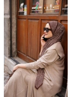 Triko Düğmeli Yelek Elbise Vizon