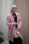 Kadın Keten Püsküllü Kısa Tunik-Pudra Pembe