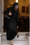 Gümüş Pullu Şifonlu Tunik - Siyah