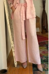 Beli Bağlamalı Keten Pantolon Pembe