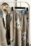 Floral Desen Blazer Takım Füme