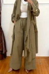 Pamuklu Püsküllü Ceket Yeşil