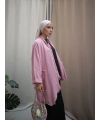 Kadın Keten Püsküllü Kısa Tunik-Pudra Pembe