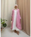 Kadın Keten Püsküllü Uzun Tunik- Pudra Pembe