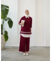 Kadın Modal Nakışlı Takım-Bordo