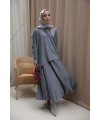 Kadın Pileli Zarafet Takım-Antrasit