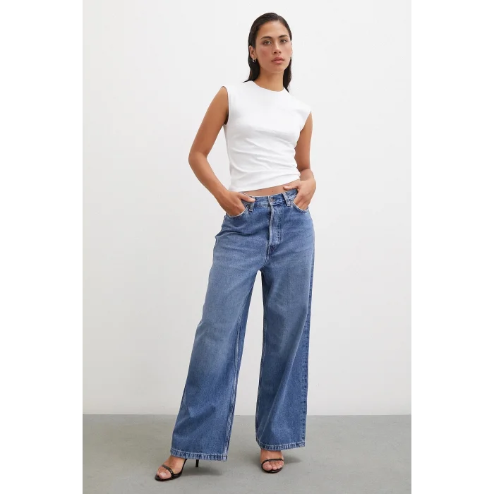 Yanı Büzgülü T-shirt Beyaz