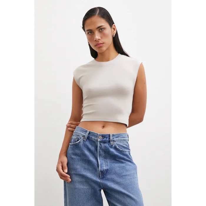 Sıfır Kol T-shirt Vizon