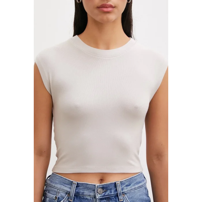 Sıfır Kol T-shirt Vizon