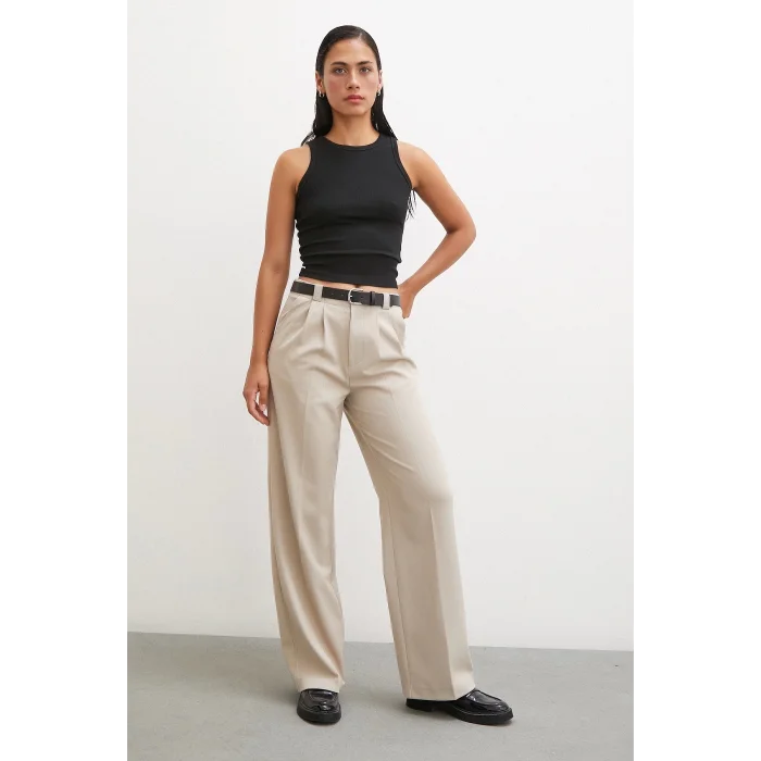 Kemer Astarlı Pantolon Vizon