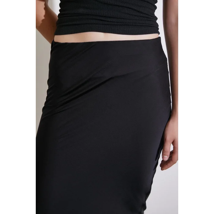 Verev Kesim Saten Etek Siyah