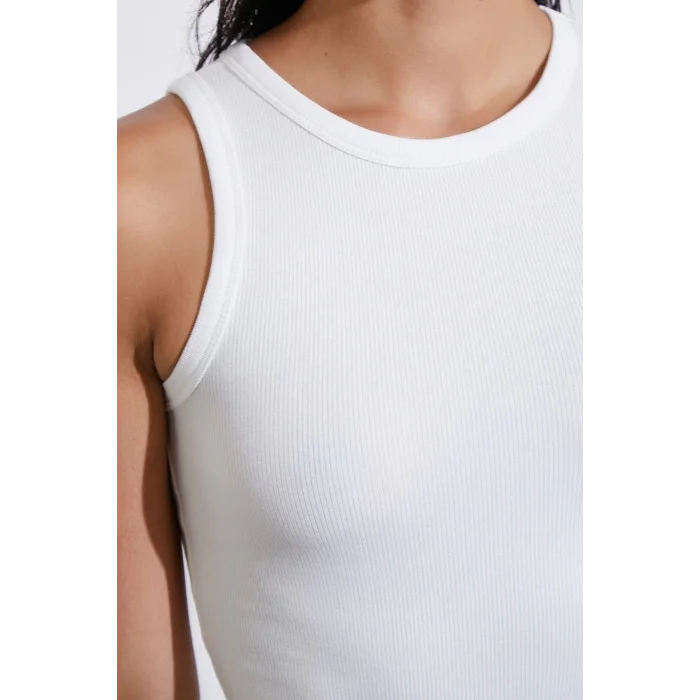 Bisiklet Yaka Top Beyaz