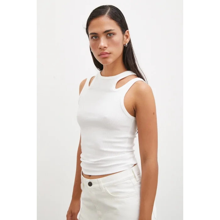 İki Omuzlu Top Beyaz