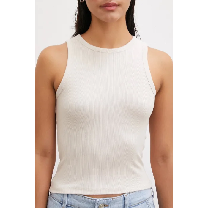 Bisiklet Yaka Top Bej