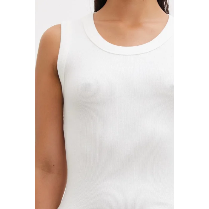 Geniş Biyeli Atlet Beyaz