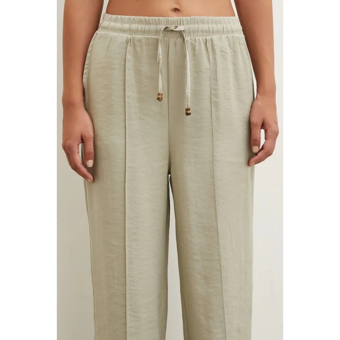 Belden Bağlamalı Pantolon Taş