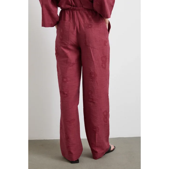Arka Cepli Salaş Pantolon Bordo