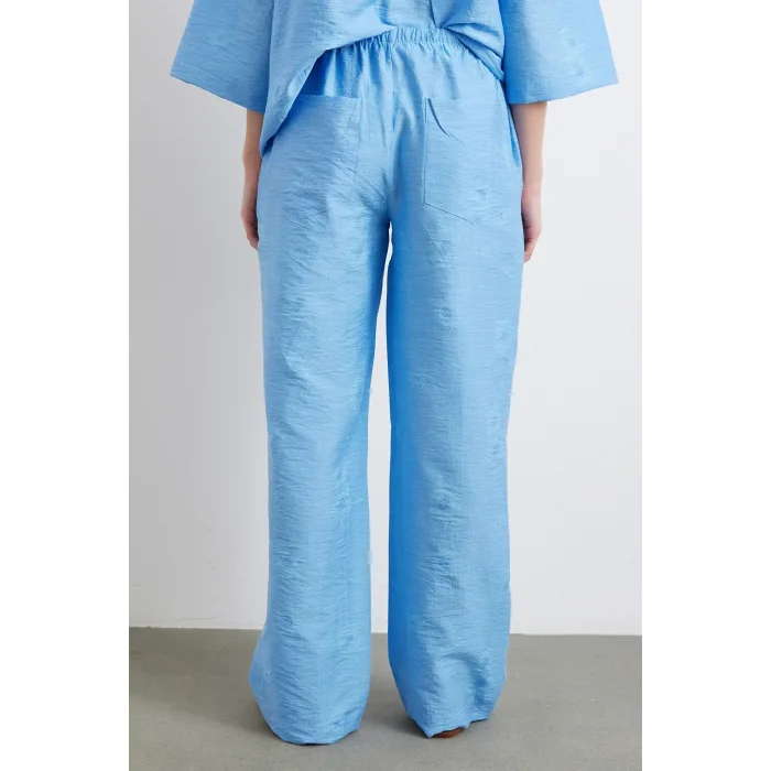 Arka Cepli Salaş Pantolon Mavi