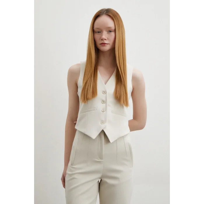 Astarlı Kuplu Yelek Bej