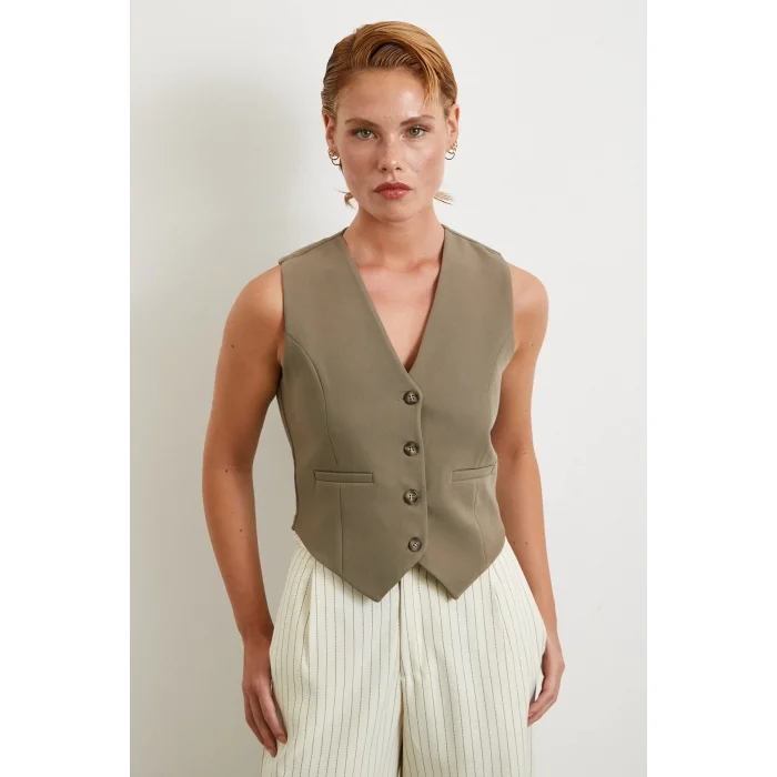 Astarlı Kuplu Yelek Haki