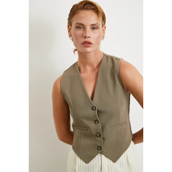 Astarlı Kuplu Yelek Haki