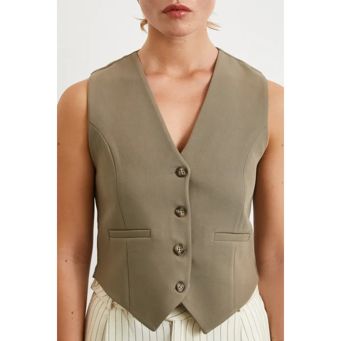 Astarlı Kuplu Yelek Haki